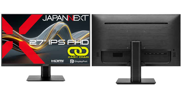 JAPANNEXT「JN-IPS27F-D」発売、デイジーチェーン対応の27型モニター